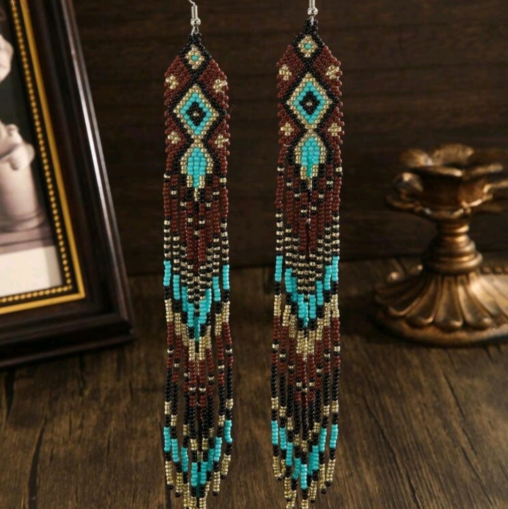 Unique Bohemian Beaded Earrings - New